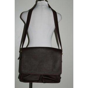 ASTON Orwell‎ Mailman Leather Espresso Brown Messenger Laptop Bag MSRP $385